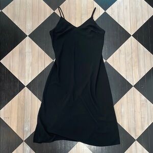 A New Day Black Mini Slip Dress Spaghetti Strap